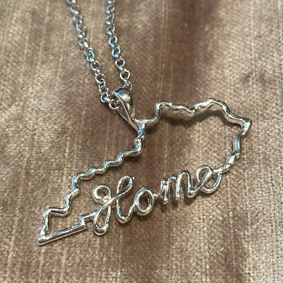 Kentucky State “Home” In Script Silver Necklace 16-18” - Picture 2 of 4